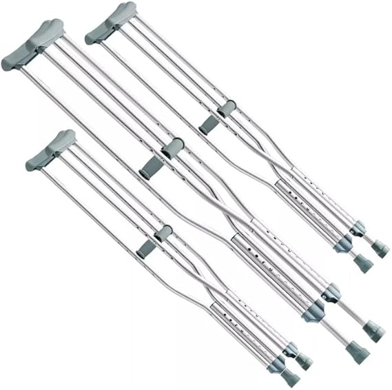 Muletas Axilares de Aluminio VitaMove (2 Piezas) – Ajustables, 3 Tamaños, Soporte hasta 160 kg