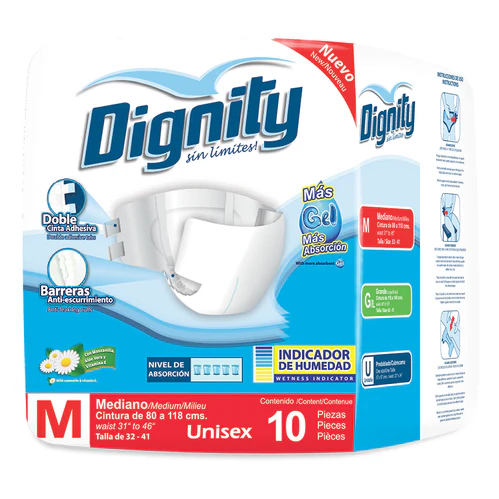 Pañal Dignity para Adulto - Talla Mediana (60 piezas)